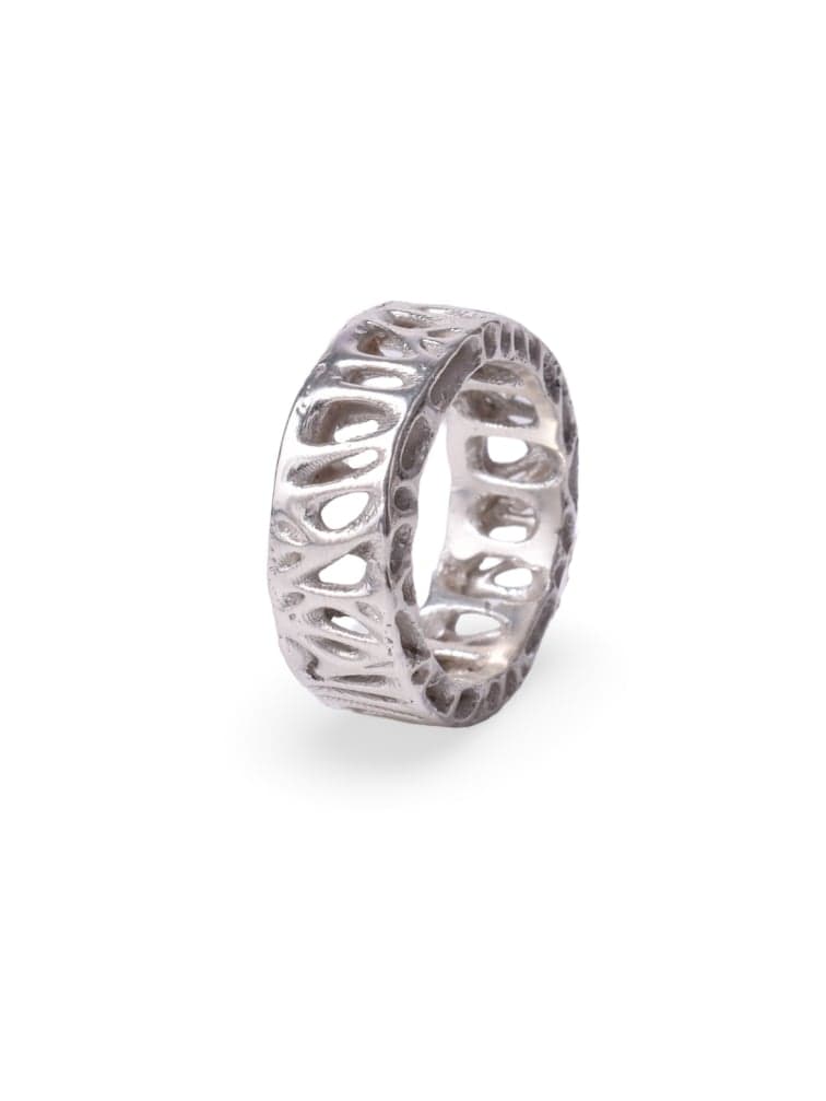 Cellular Structure Sterling Silver Statement Ring