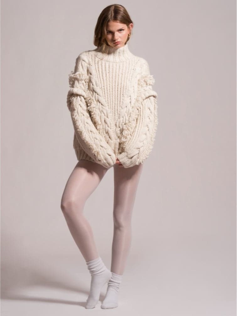 Anastasia Wool Knit Sweater - Off White