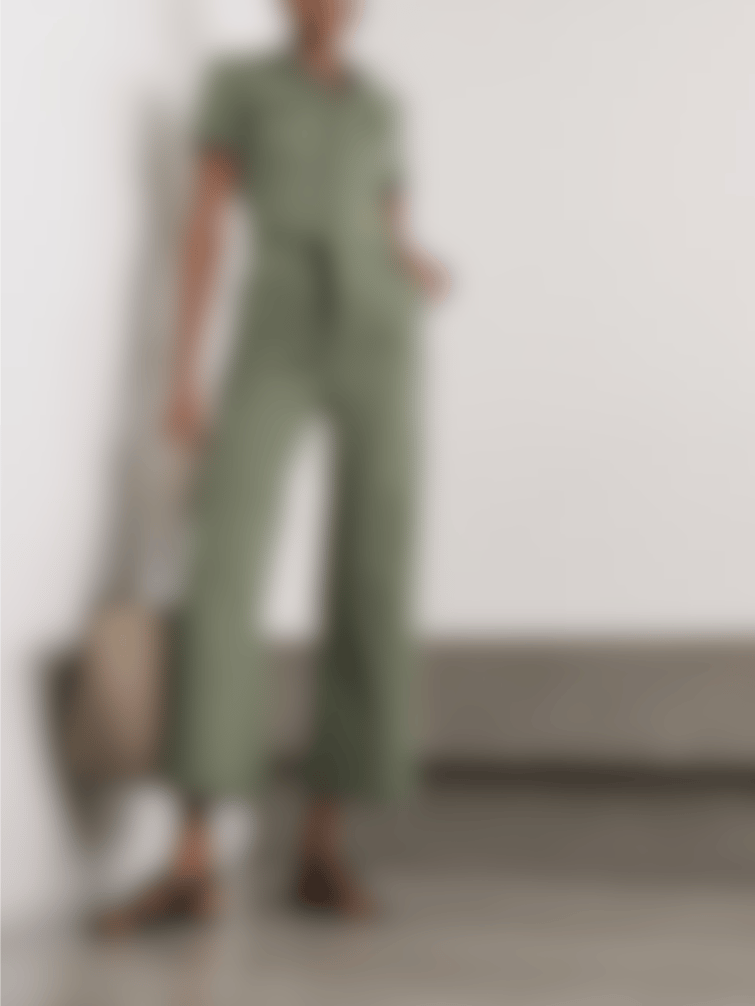 Kintsugi Linen Jumpsuit in Green