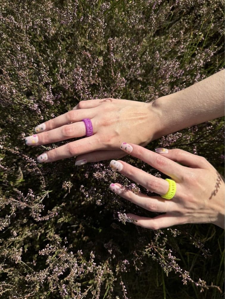 Cellular Structure Statement Ring - UV Yellow