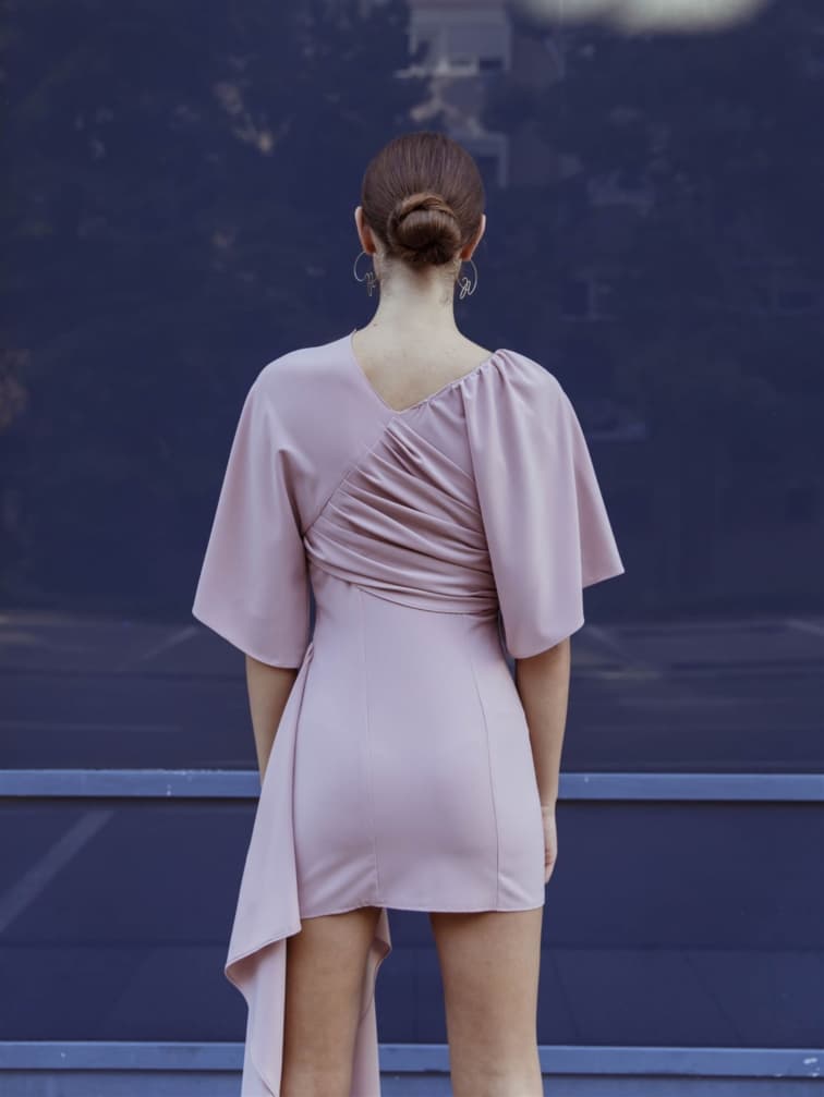 Mini bell con struct dress - rose 