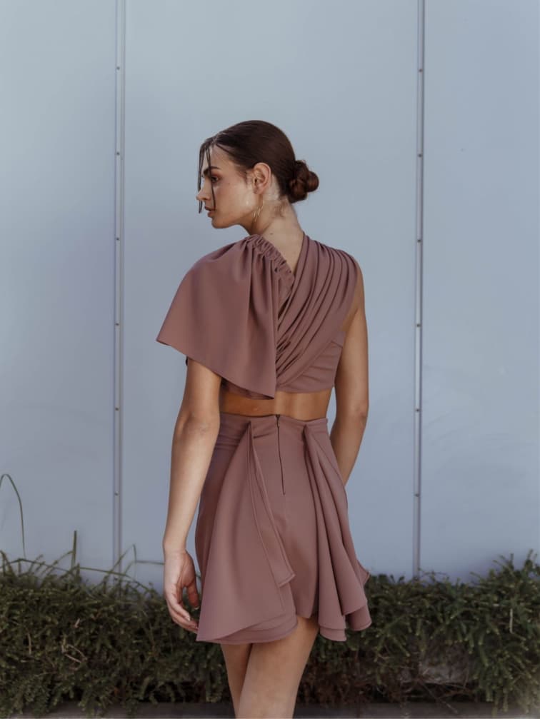 Mini bell con struct skirt - brown