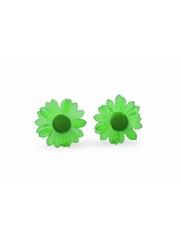 Generative flower Stud Earrings - Green