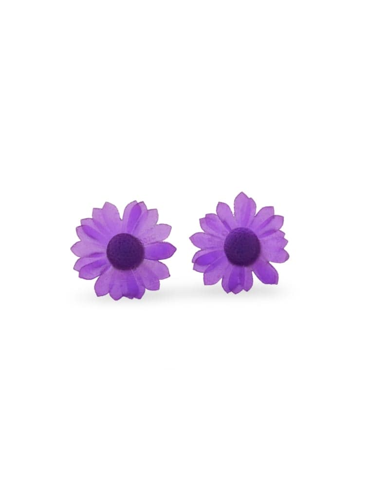 Generative flower Stud Earrings - Violet