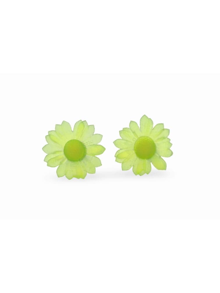 Generative flower Stud Earrings - Yellow