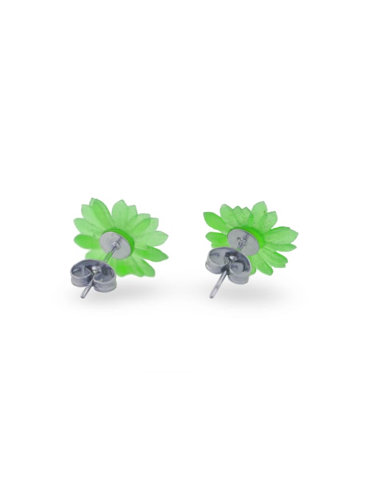 Generative flower Stud Earrings - Green