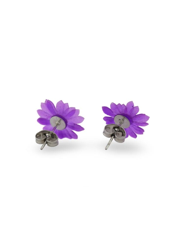 Generative flower Stud Earrings - Violet