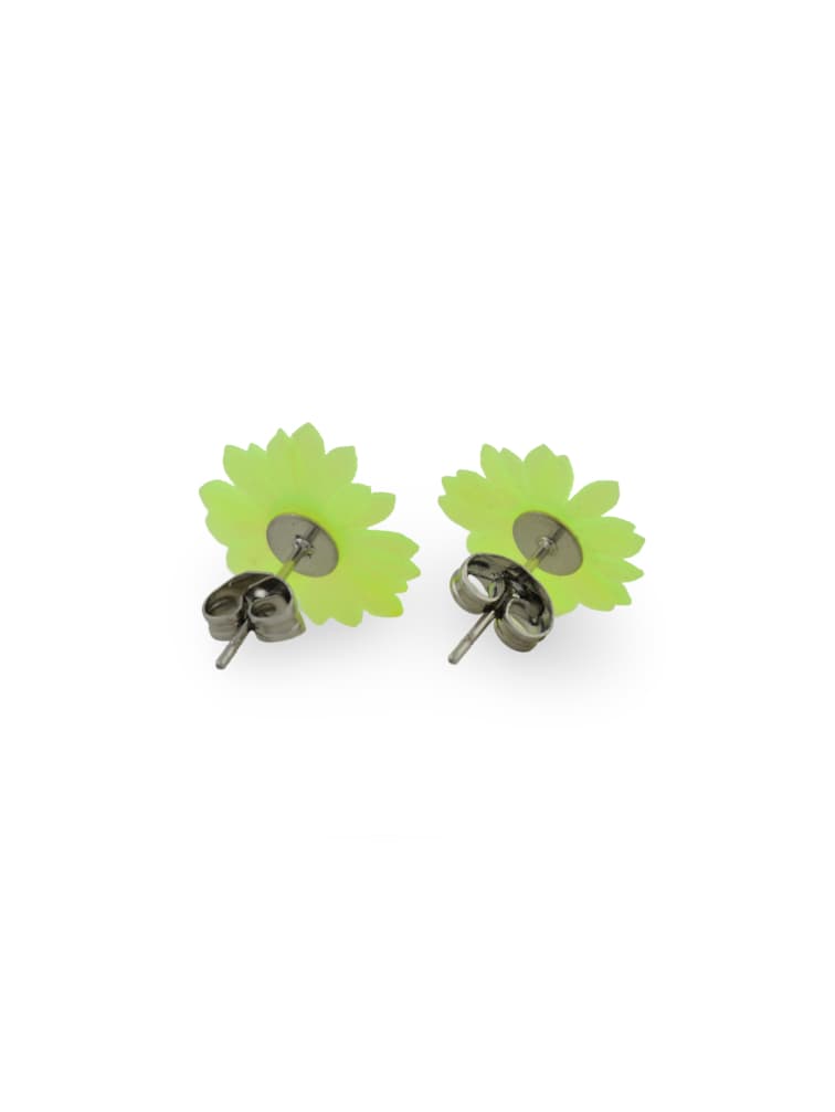 Generative flower Stud Earrings - Yellow