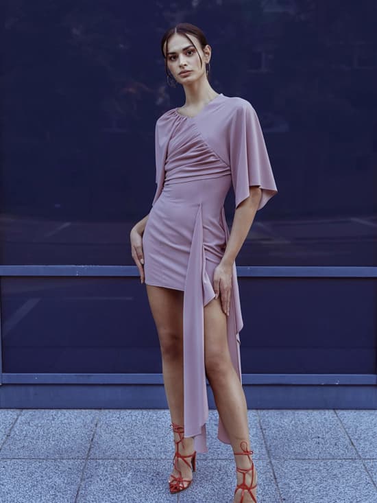 Mini bell con struct dress - rose 