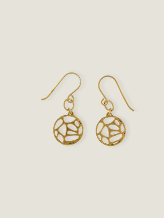 Cellular Structure Gold Vermeil Earrings