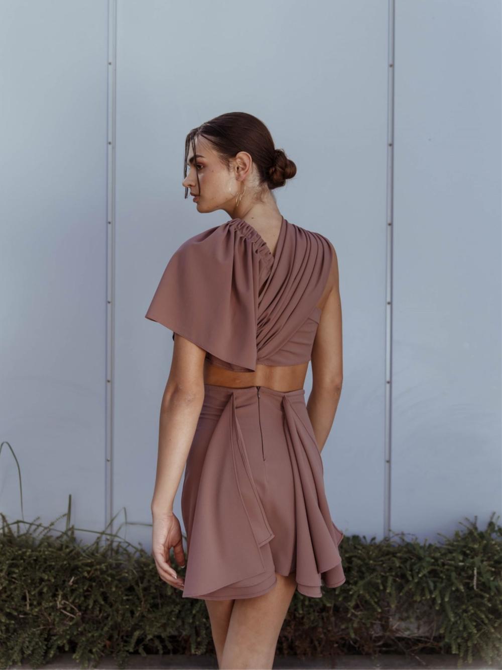Mini bell con struct skirt - brown
